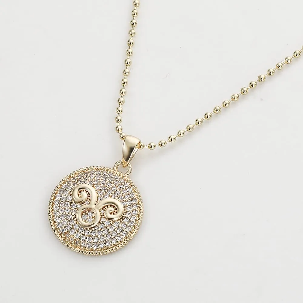 14K Gold Layered Necklace for Women | Zodiac Constellation Pendant | Paperclip, Snake & Ball Chain Necklace | Trendy Statement Jewelry 12 Constellation