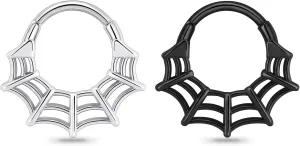 16G Spider Web Cartilage Earring Halloween Septum Rings Goth Punk Unique Earrings Ear Helix Piercing earrings Gothic Jewelry Costumes Accessories for Women Men