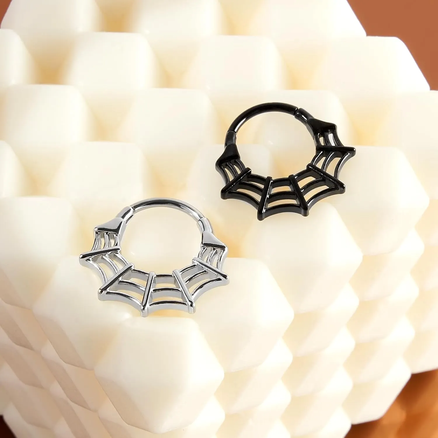 16G Spider Web Cartilage Earring Halloween Septum Rings Goth Punk Unique Earrings Ear Helix Piercing earrings Gothic Jewelry Costumes Accessories for Women Men