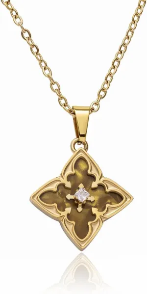 18K Gold Plated CZ Pendant Clover Necklace I Dainty Clover Necklaces For Women I Valentines Gift I Anniversary I Wedding I Occasion I Daily Wear