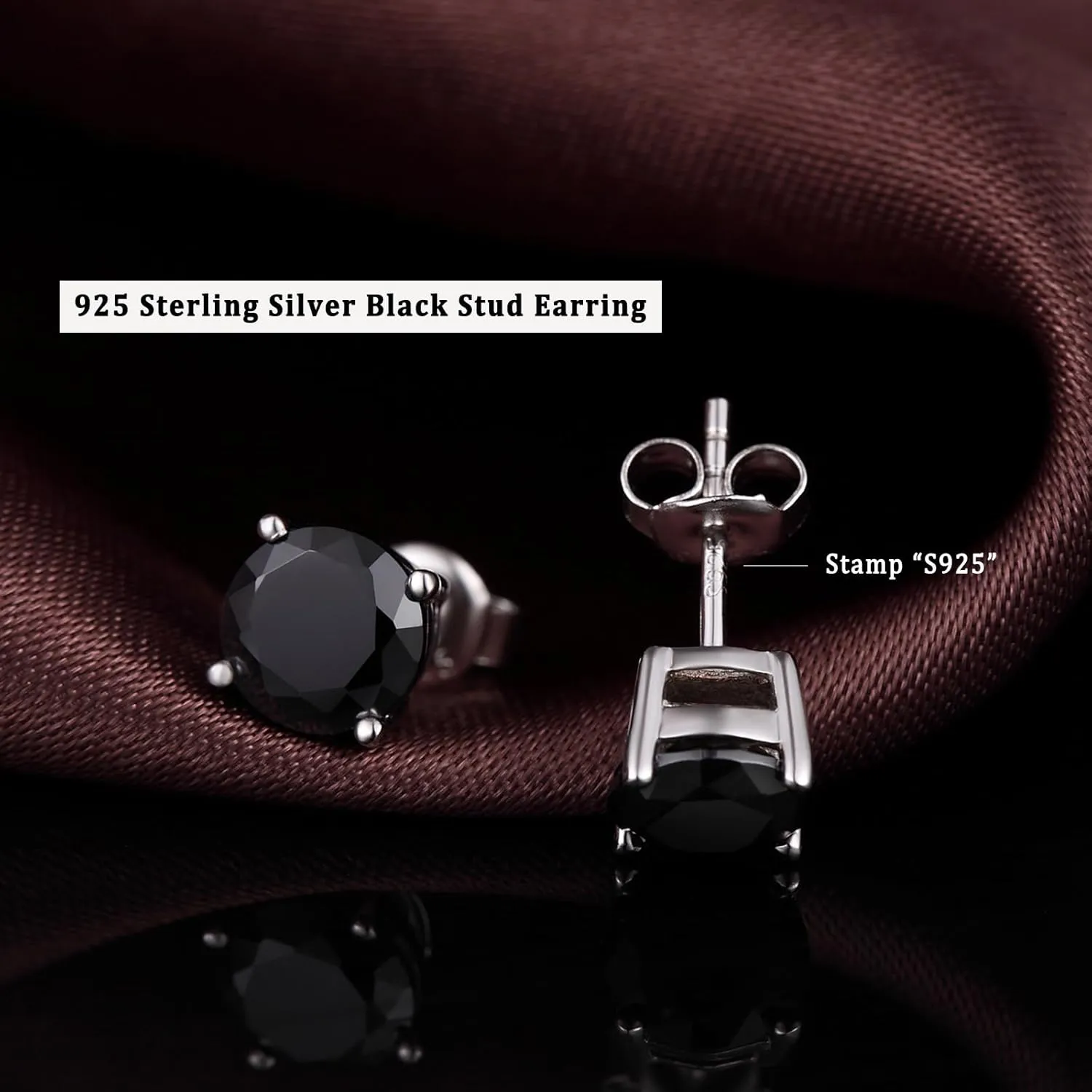 18K White Gold Plated Sparkling CZ Diamond Stud Earrings 925 Sterling Silver Cubic Zirconia Stud Earrings Hypoallergenic Simulated Diamond Stud Earrings for Women/Men 4MM-8MM
