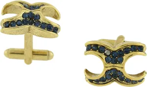 1928 Jewelry Mens X-Shaped Clear Crystal Cufflinks