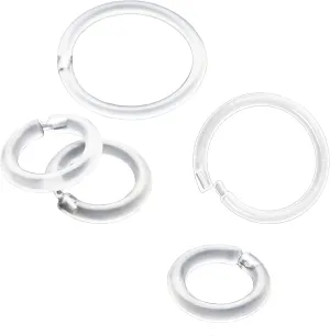 20 Gauge 4 Size Anti-Allergy Unisex Plastic Hoop Ear Retainers, Clear Nose Rings, With Buckle, For Sensitive Ears & Skin