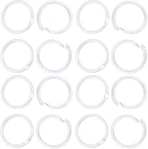 20 Gauge Anti-Allergy Unisex Plastic Hoop Ear Retainers, Clear Nose Rings, With Buckle, For Sensitive Ears & Skin