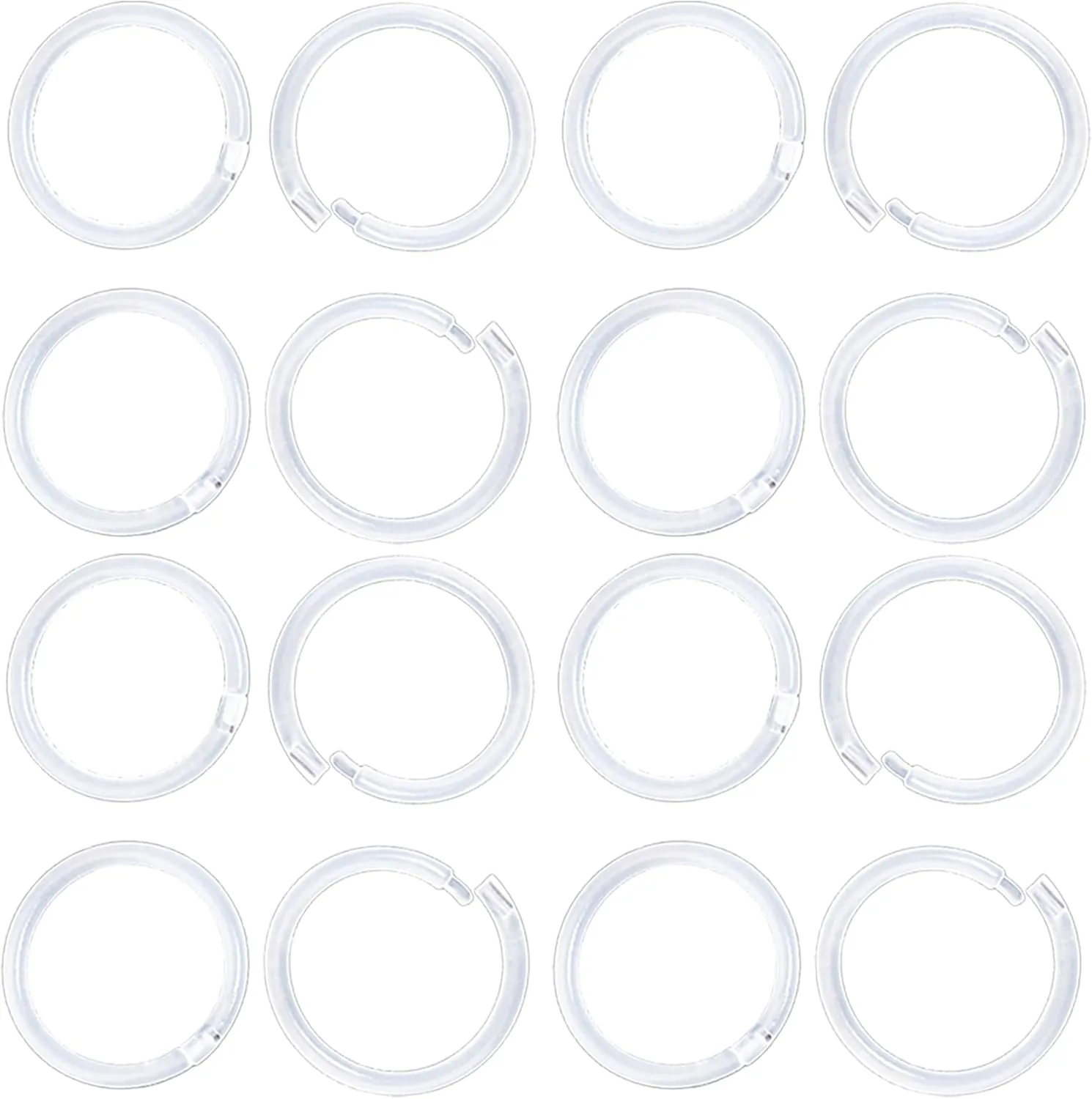 20 Gauge Anti-Allergy Unisex Plastic Hoop Ear Retainers, Clear Nose Rings, With Buckle, For Sensitive Ears & Skin