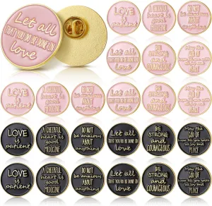 24 Pcs Jesus Pin Christian Enamel Pins Christ Bible Verses Badges Father's Day Church Gift Bulk Inspiration Enamel Lapel Metal Badge Brooch for Appreciation Religious Gifts for Women