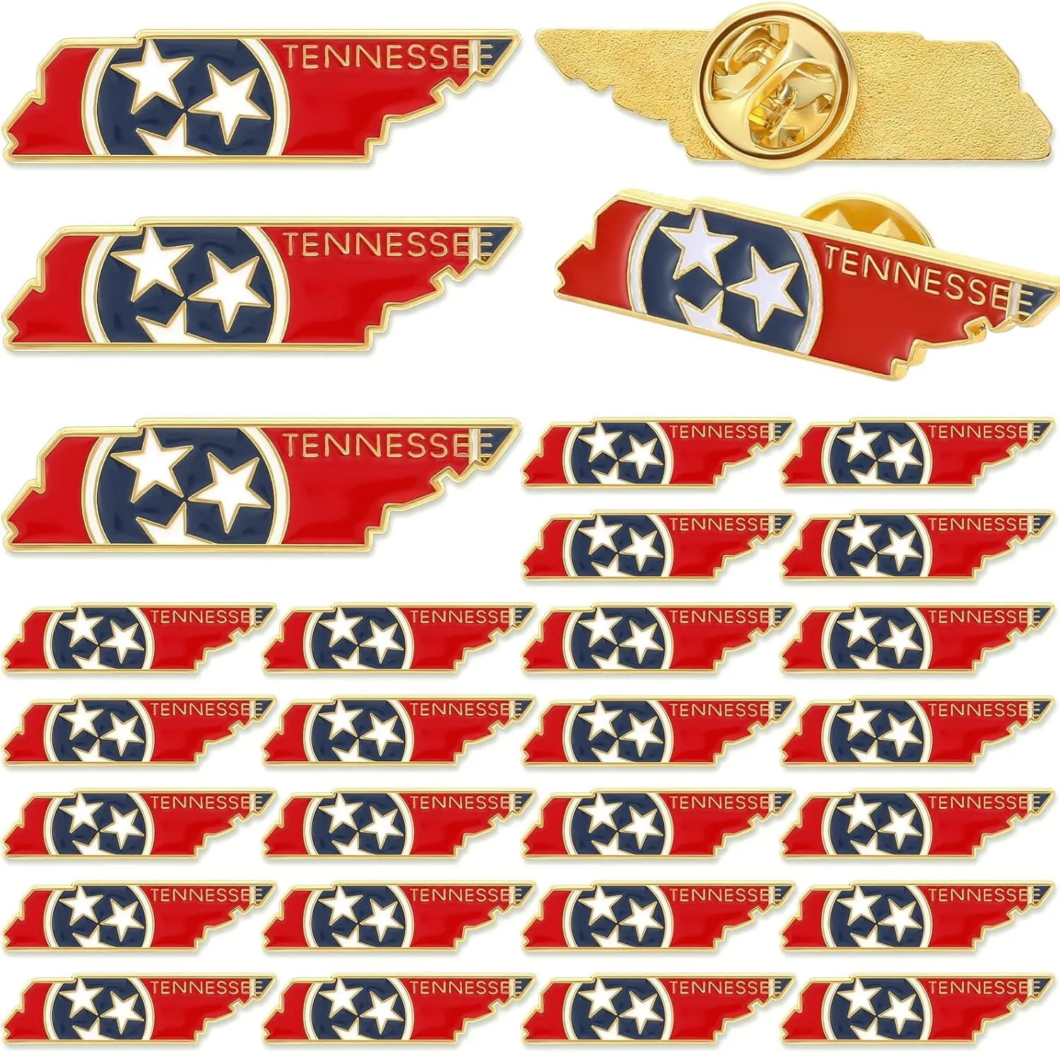 25 Pcs USA State Lapel Pins Bulk Texas California Florida Tennessee South Carolina Patriotic Traveler Souvenir Gifts