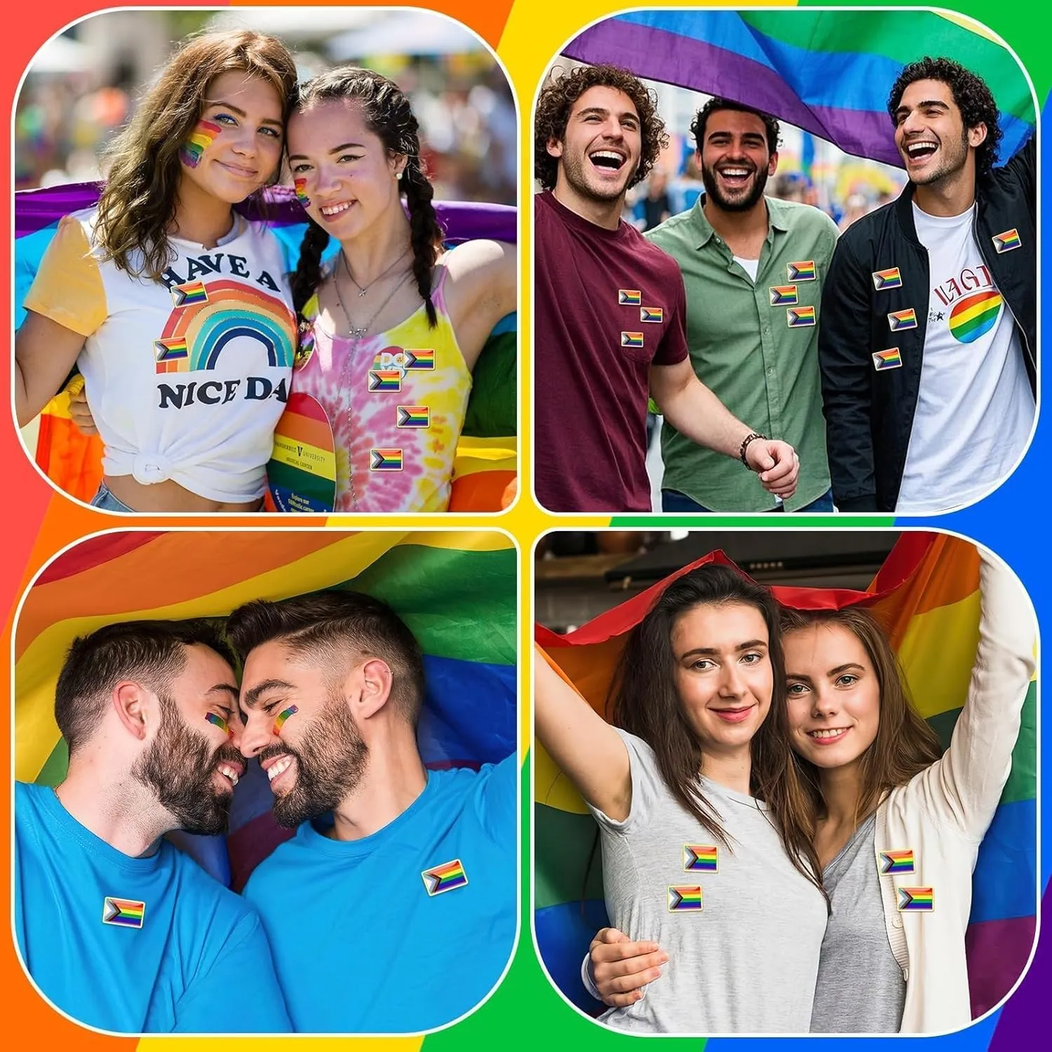 36Pcs Gay Pride Flag Enamel Pins Rainbow Flag Lapel Pins Ally Badges Pin LGBT Brooch Pins for Lesbian Transgender Gay Pride Month Activities Accessories