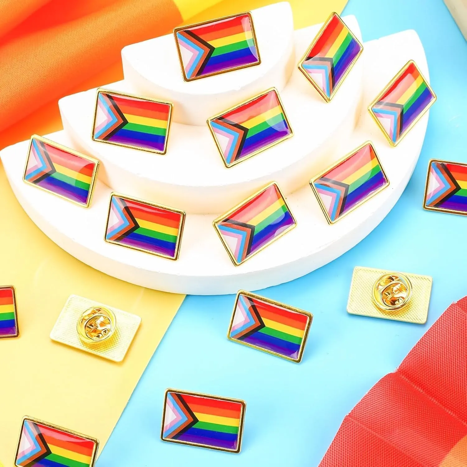 36Pcs Gay Pride Flag Enamel Pins Rainbow Flag Lapel Pins Ally Badges Pin LGBT Brooch Pins for Lesbian Transgender Gay Pride Month Activities Accessories