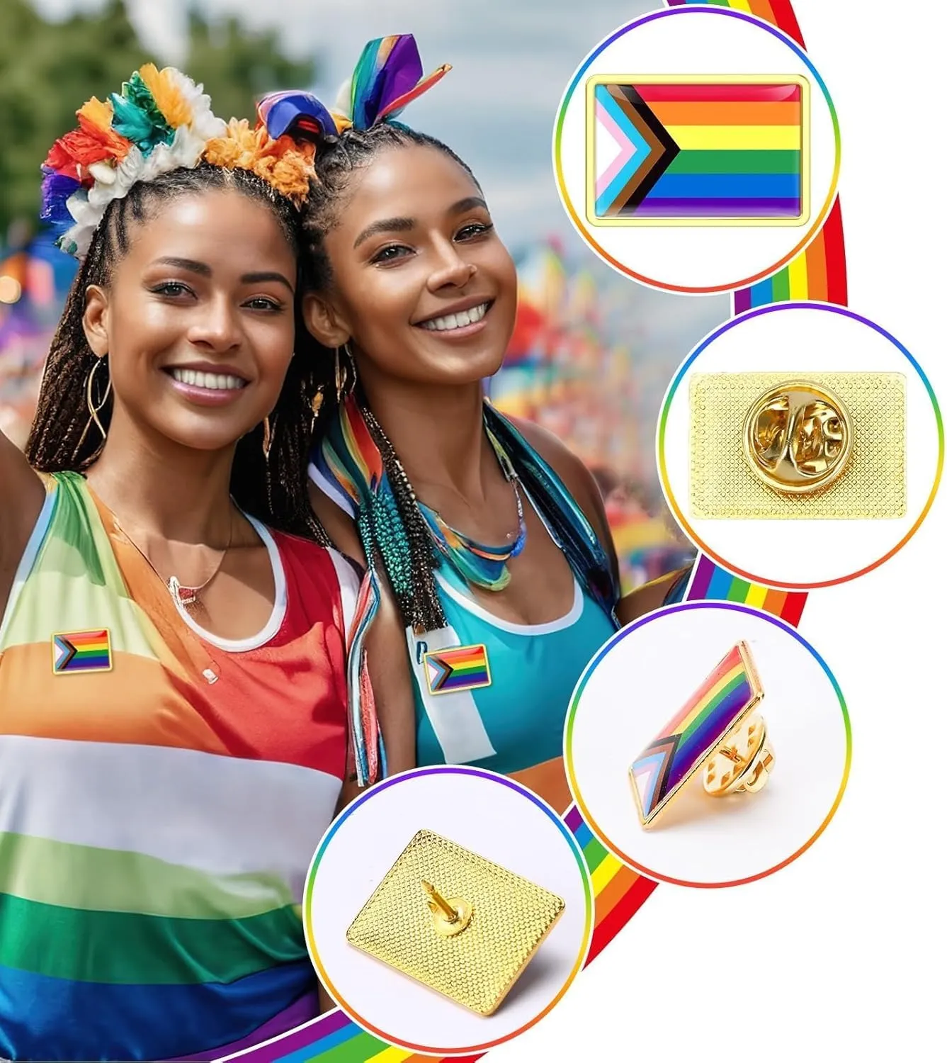 36Pcs Gay Pride Flag Enamel Pins Rainbow Flag Lapel Pins Ally Badges Pin LGBT Brooch Pins for Lesbian Transgender Gay Pride Month Activities Accessories