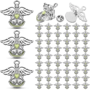 50 Pcs Memorial Angel Pin Religious Christian Enamel Lapel Pin Metal Badge Brooch Inspiration Lapel Pins Set for Appreciation Religious Gifts