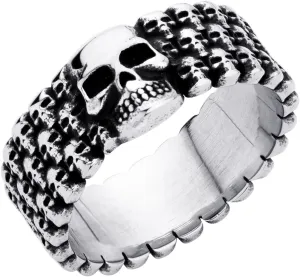 555Jewelry Skull Stainless Steel Rings Men, Biker Skull Rings for Men, Cool Gothic Vintage Ring, Antique Skeleton Death, US Size 8-13