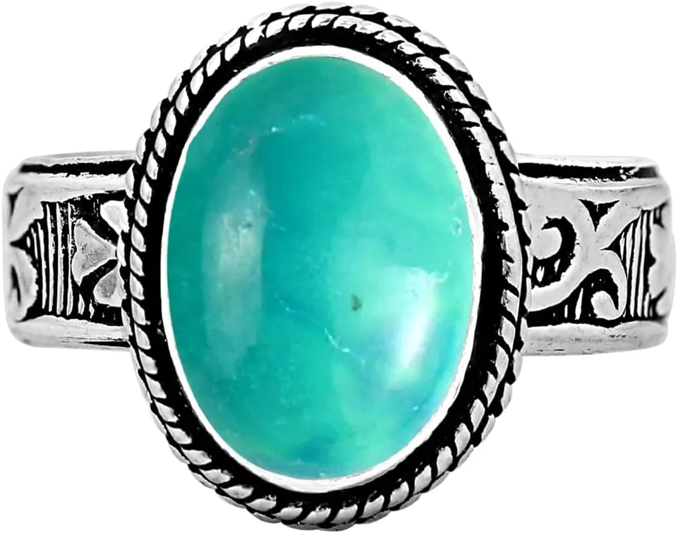 5.85Cts Oval Shaped Natural Gemstone Solitaire Statement Rings For Women, 925 Silver Overlay Birthstone Statement Ring Jewelry Gifts For Mom Wife