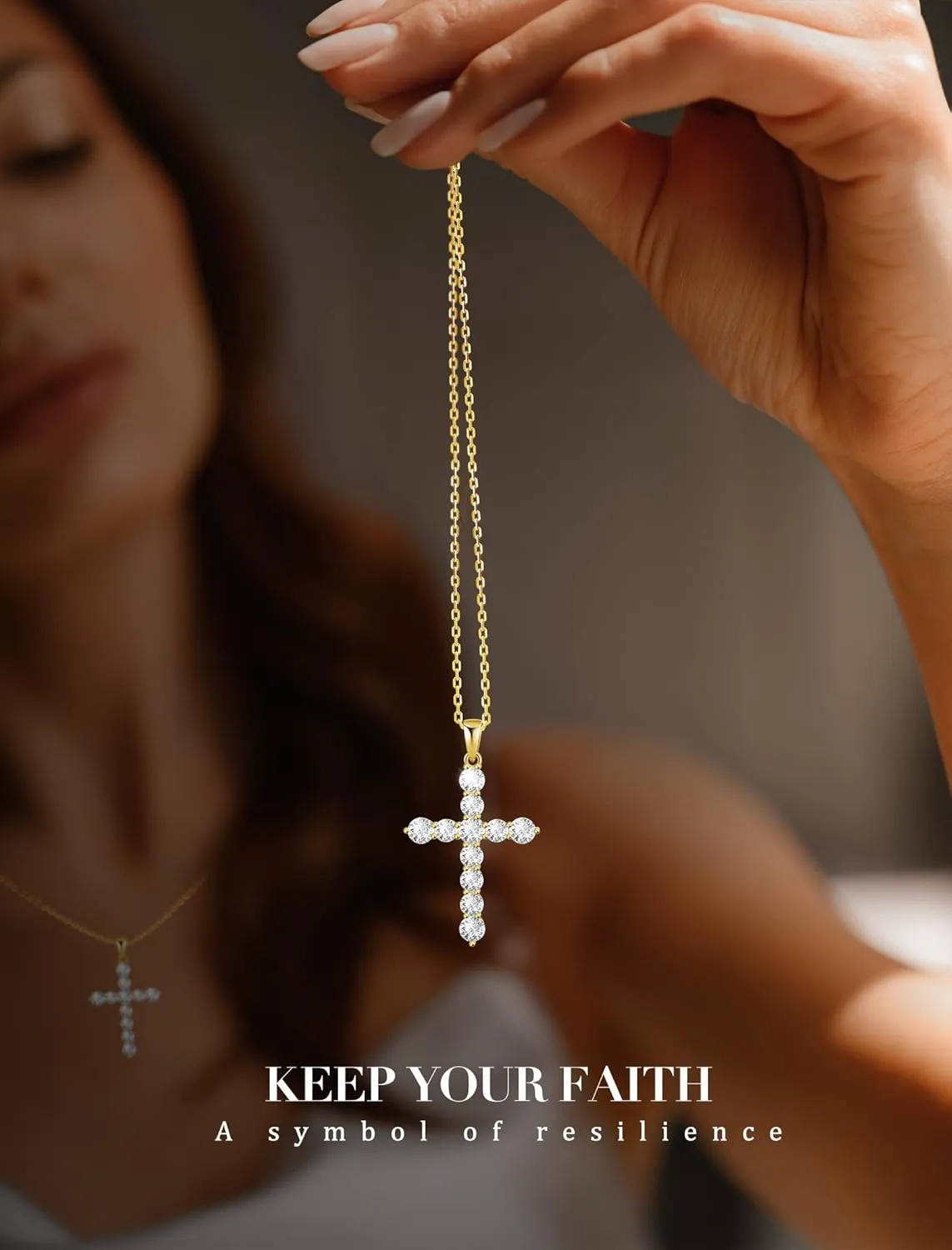 925 Sterling Silver Cross Necklaces for Women Infinity Cross Pendant Necklace Luxurious Princess Cut Twisted Faith Crucifix Birthday Christmas Gifts for Mom Wife Grandma, Chain Length 17.7" 2"