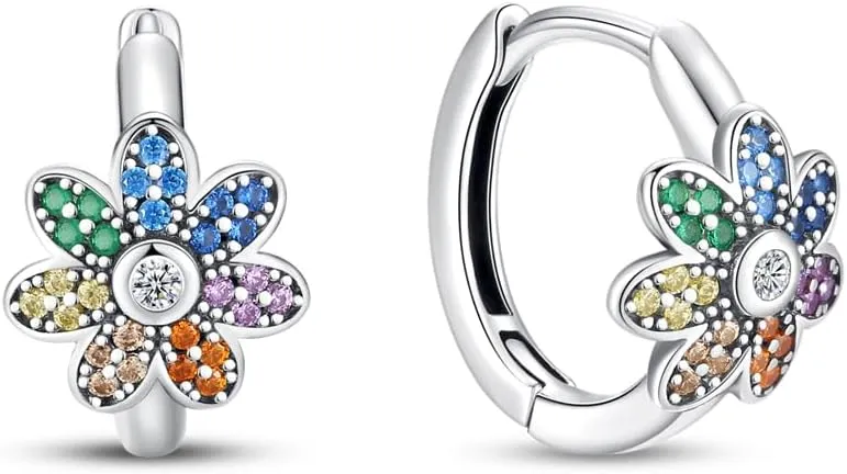 925 Sterling Silver Earrings Hypoallergenic Huggie Women Earrings CZ Colorful Hoop Earrings Anniversary as a Gift for Women