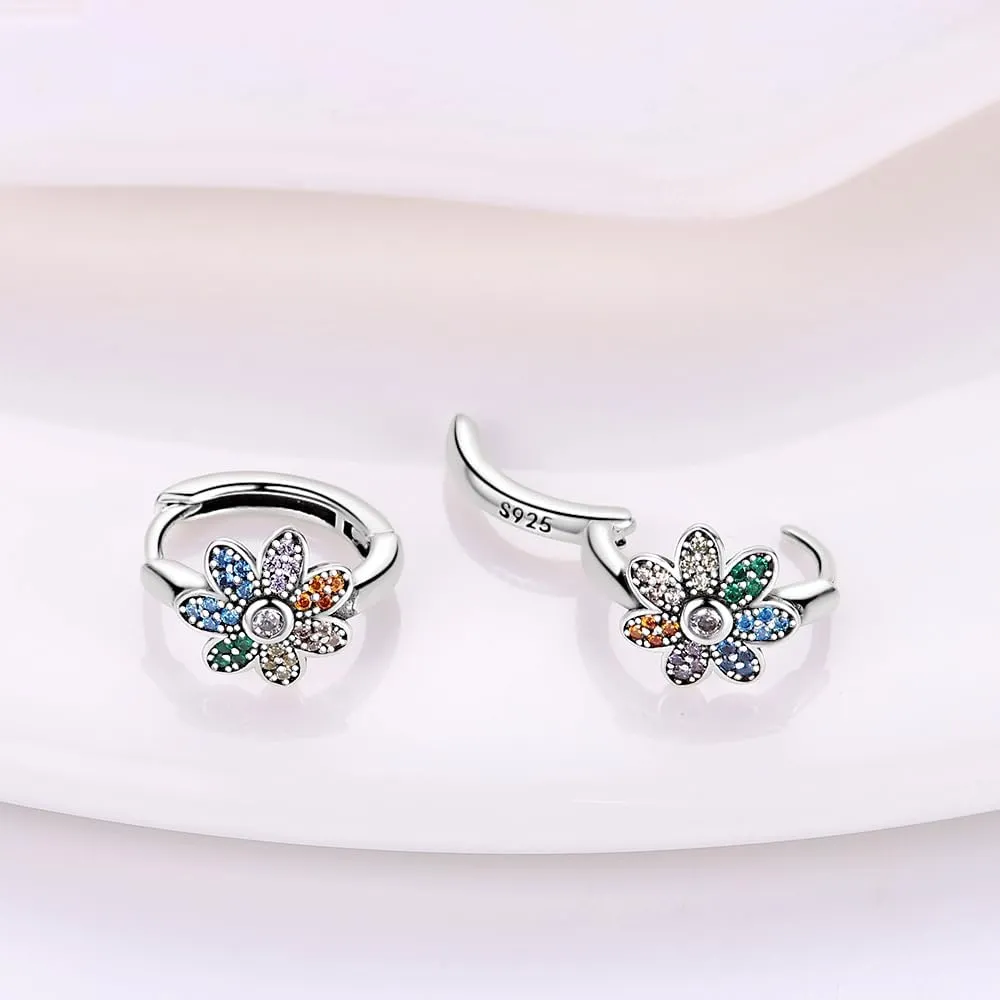 925 Sterling Silver Earrings Hypoallergenic Huggie Women Earrings CZ Colorful Hoop Earrings Anniversary as a Gift for Women