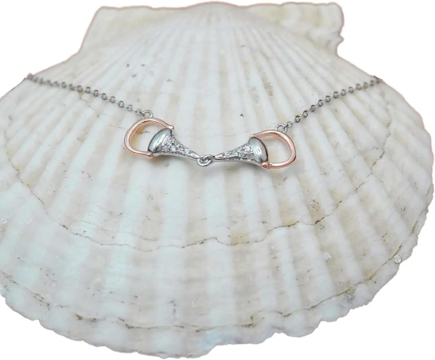 925 Sterling Silver Horse Necklace. Horsebit & Stirrup Pendant Necklaces in Silver, 18K Gold, or Rose Gold Plating. Classy Jewelry Gift for Her