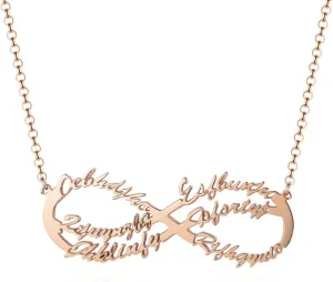 925 Sterling Silver Personalized Infinity Name Chain Necklaces for Women Custom Nameplate BFF Pendant Xmas Gifts for Mother