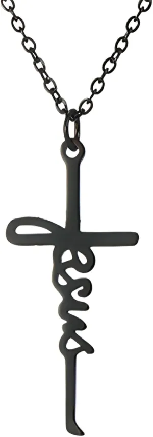 Accessorie Sterling Minimalist Crucifix Necklace Men, Cross Necklace with Jesus On It - Christian Choker Crucifix Pendant for Men, Jesus Cross Necklace for Christmas Thanksgiving s