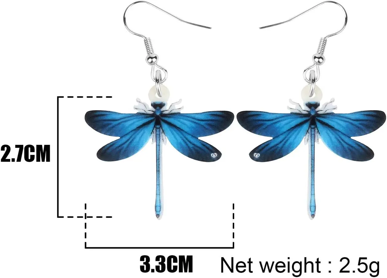 Acrylic Dragonfly Earrings Insects Dangle Summer Jewelry Dragonfly Gifts for Women Charms