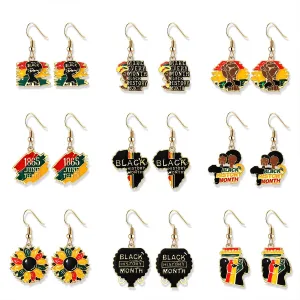 African Earrings for Women Enamel Africa Map Earrings Ethnic Juneteenth Earrings Black History Independence Day Earrings African Jewelry Gifts