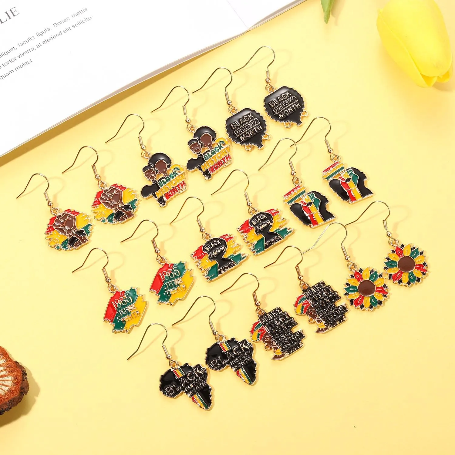 African Earrings for Women Enamel Africa Map Earrings Ethnic Juneteenth Earrings Black History Independence Day Earrings African Jewelry Gifts