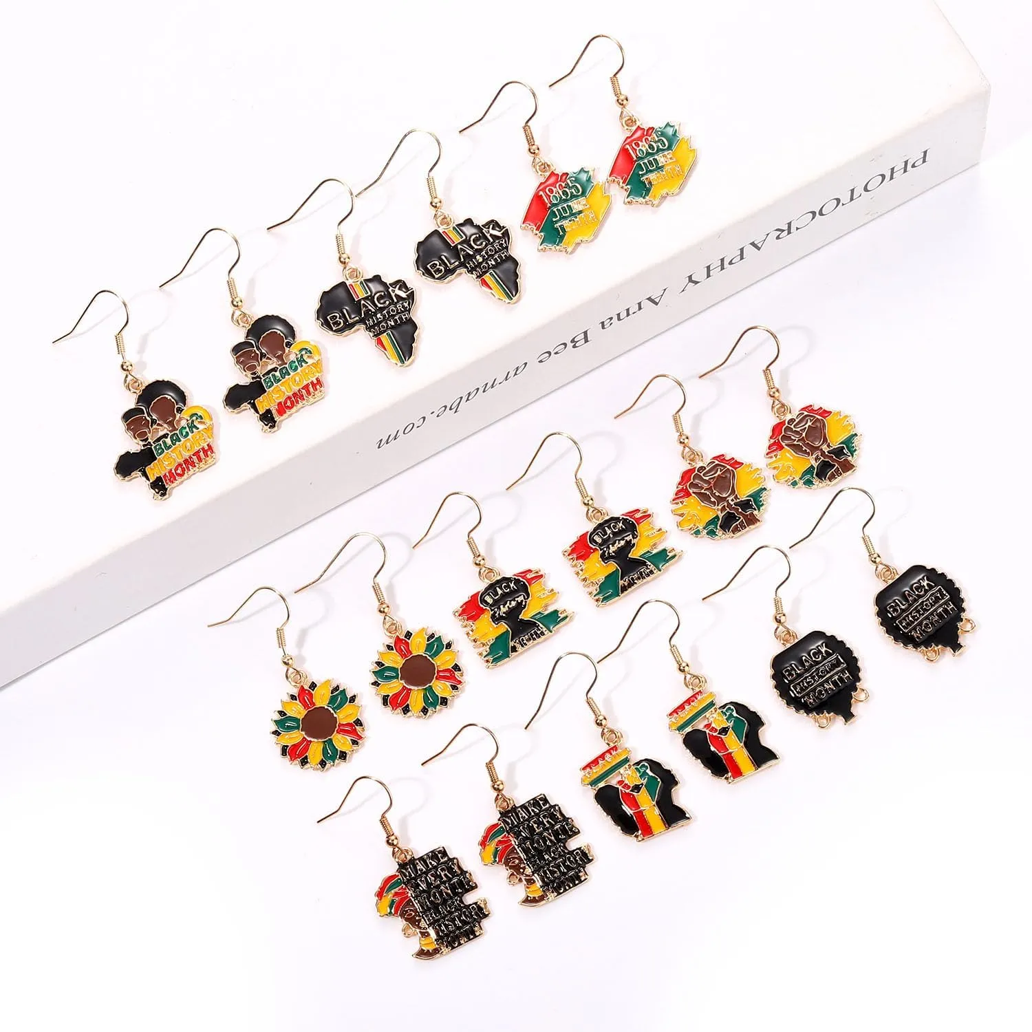African Earrings for Women Enamel Africa Map Earrings Ethnic Juneteenth Earrings Black History Independence Day Earrings African Jewelry Gifts