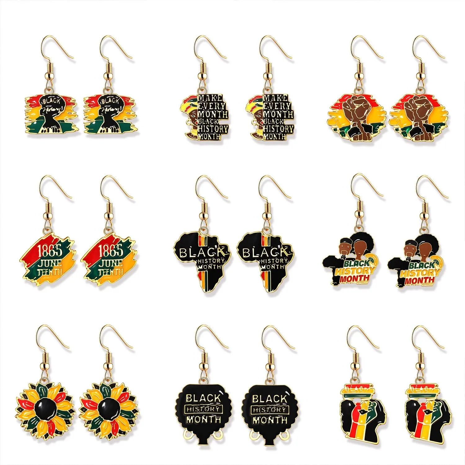 African Earrings for Women Enamel Africa Map Earrings Ethnic Juneteenth Earrings Black History Independence Day Earrings African Jewelry Gifts