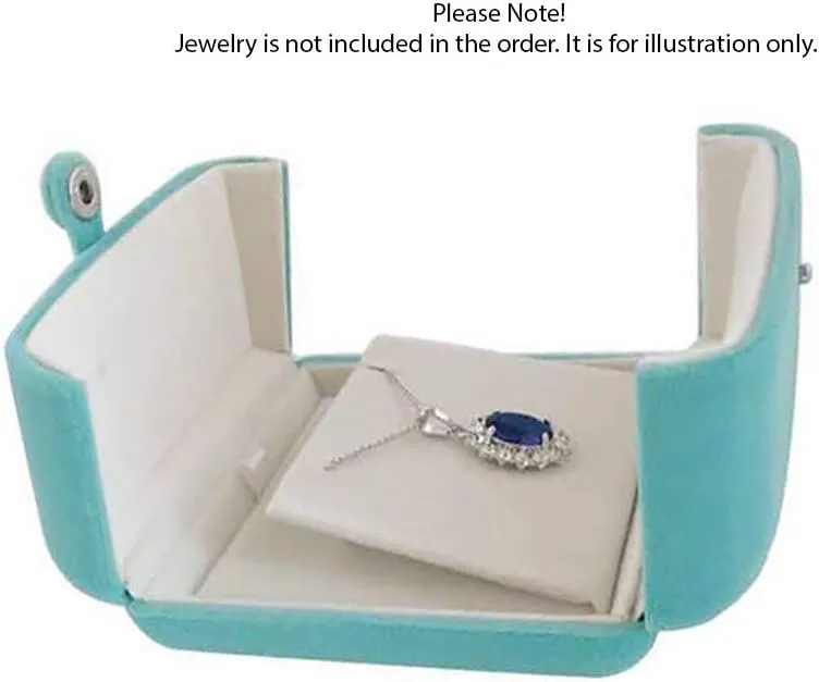 Aqua Packaging Case Premium Velvet Jewelry Gift Box Double Layer Function Necklace Earring Combo (Jewelry not included)