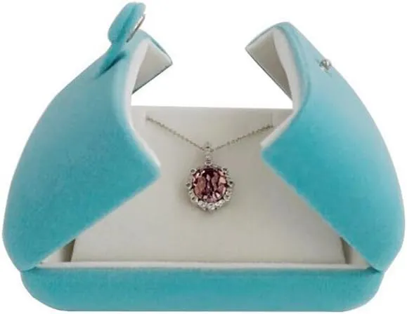Aqua Packaging Case Premium Velvet Jewelry Gift Box Double Layer Function Necklace Earring Combo (Jewelry not included)