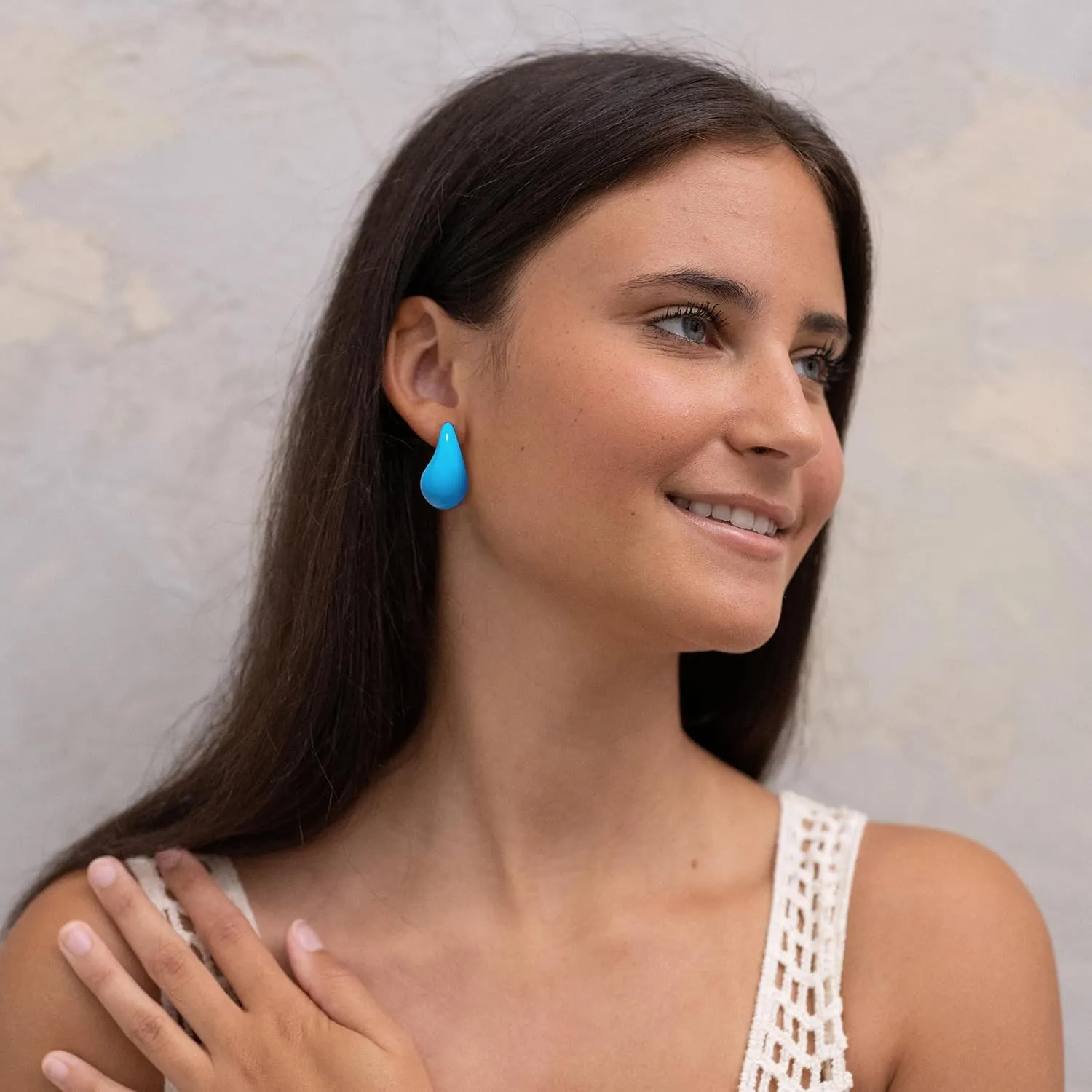 Ava Riley Chunky Gold Earrings, Small Gold Teardrop Earrings for Women, Chunky Silver Ear Studs Tear Drop S925 Sterling Silver Jewelry