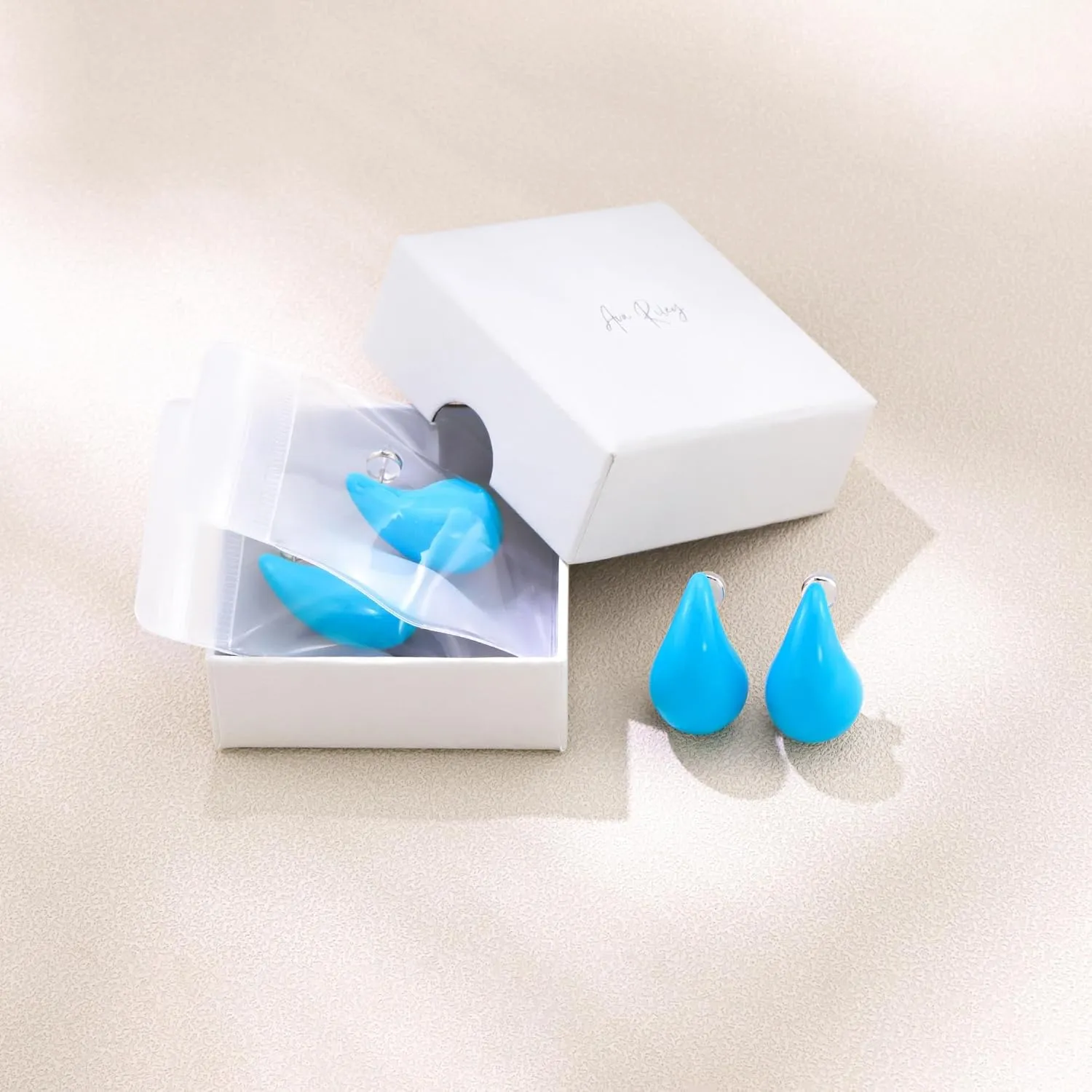 Ava Riley Chunky Gold Earrings, Small Gold Teardrop Earrings for Women, Chunky Silver Ear Studs Tear Drop S925 Sterling Silver Jewelry