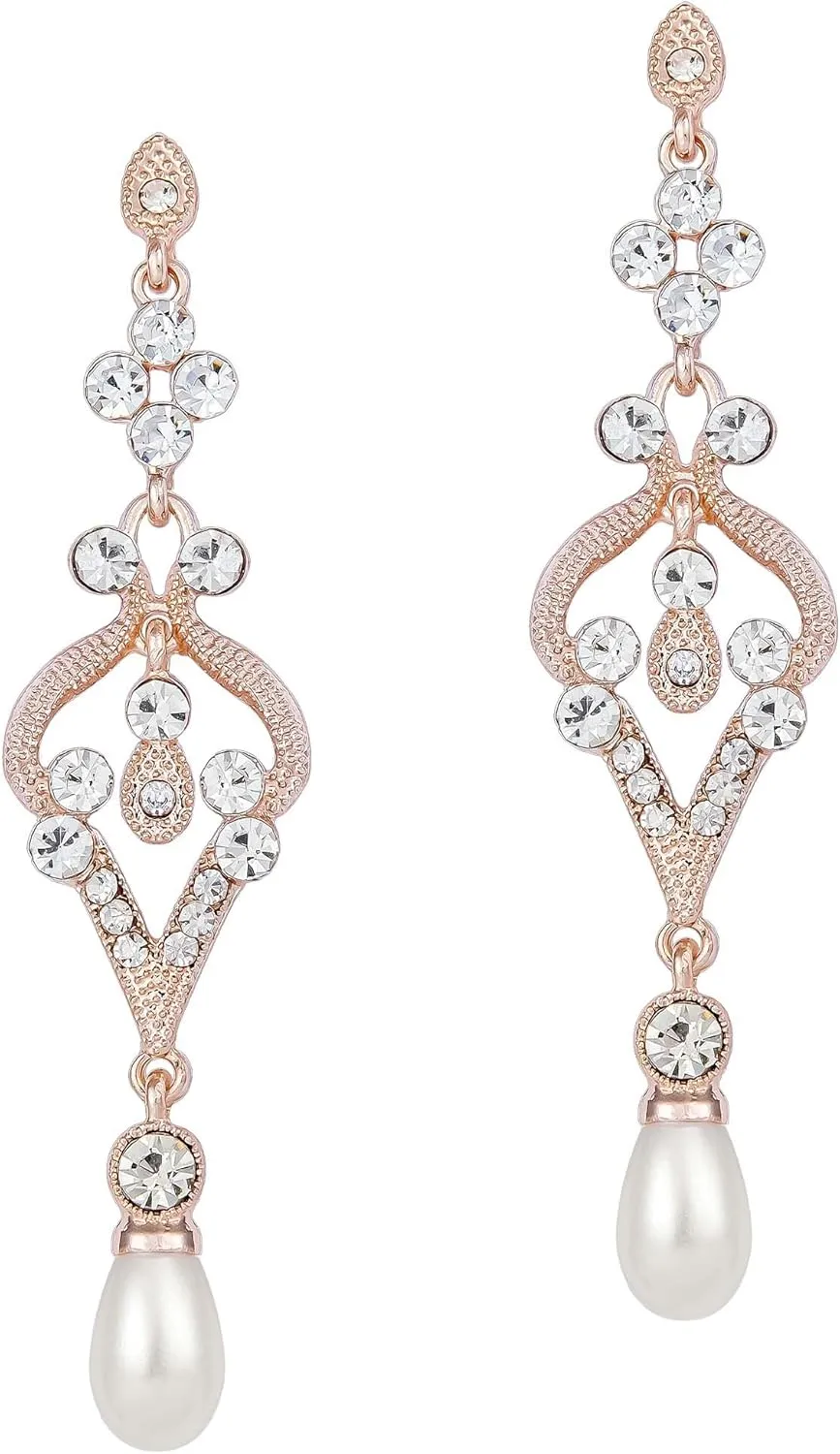 BABEYOND 1920s Flapper Art Deco Gatsby Earrings 20s Flapper Gatsby Accessories Vintage Wedding Dangle Pearl Earrings