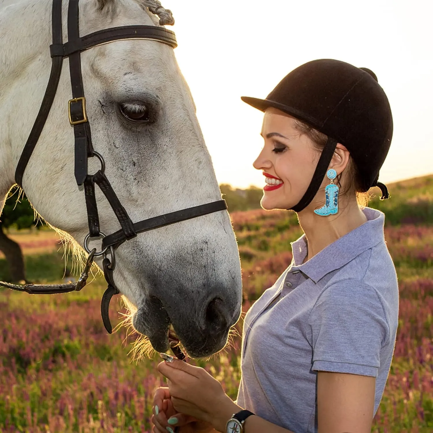 Beaded Cowboy Boot Earring Western Cowgirl Boots Earrings for Women Boho Shoes Dangle Drop Earrings Y2k Jewelry Party Gift
