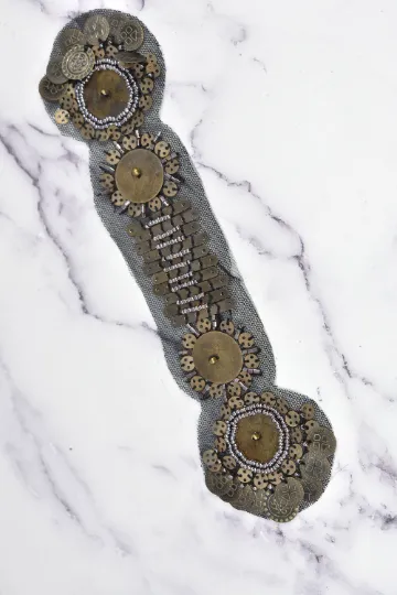 Beaded Iron-on Patch | Beaded Applique with a multi-designed |  Beaded Applique with metal