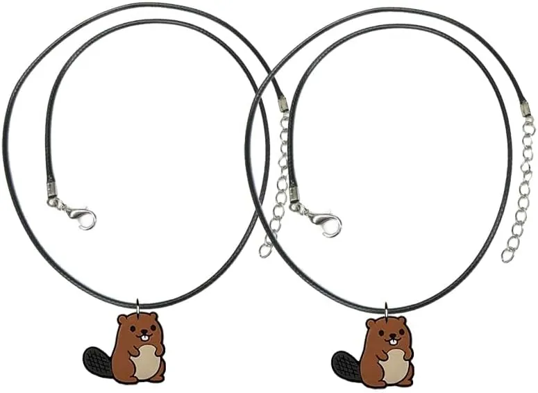 Beaver Pendant Necklace Bracelet Neck Wrist or Ankle Yazzle Dazzle Set of 2