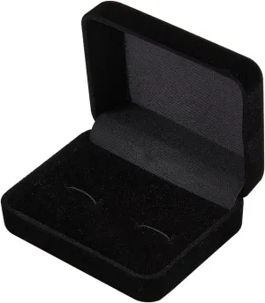 Beebeecraft Velvet Cufflinks Box Black Rectangle Cuff Links Storage Box for Jewellery Display Earrings Rings Ear Stud Tie Clip Holder Packaging Case Organizer Wedding Gifts Pendant Men 7.6x6x3cm