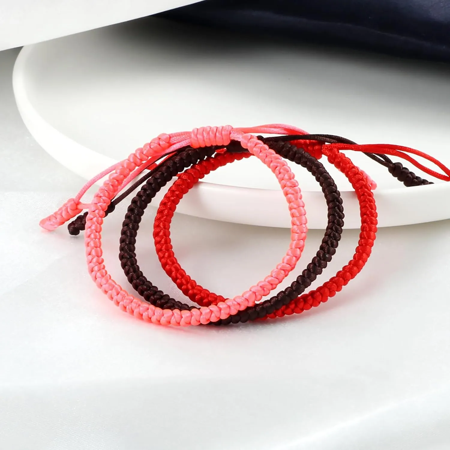 Blue Friendship Bracelet - Handmade Tibetan Style Adjustable Braided Rope Protection Lucky Friendship Bracelet for Men and Women - Amulet Symbolizing Friendship - Gift Pack of Three