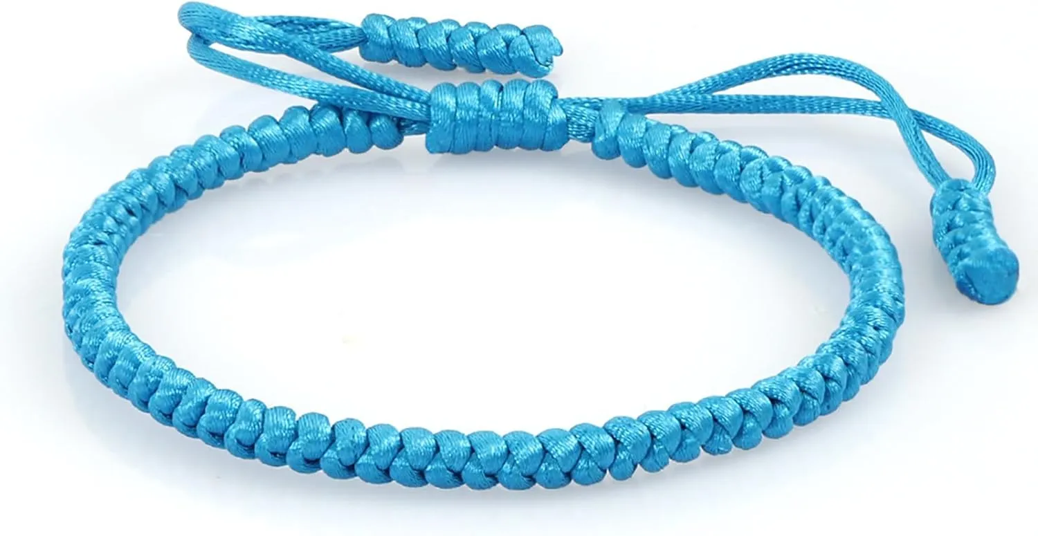 Blue Friendship Bracelet - Handmade Tibetan Style Adjustable Braided Rope Protection Lucky Friendship Bracelet for Men and Women - Amulet Symbolizing Friendship - Gift Pack of Three
