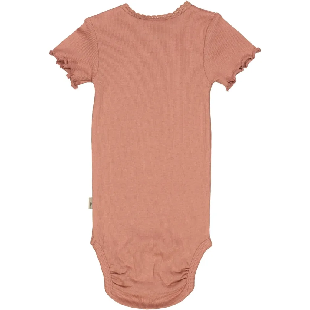 Body Rib Lace SS - cameo brown
