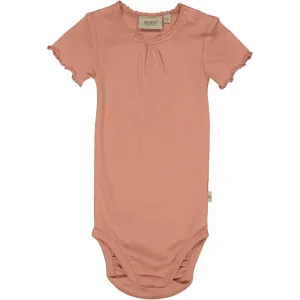 Body Rib Lace SS - cameo brown