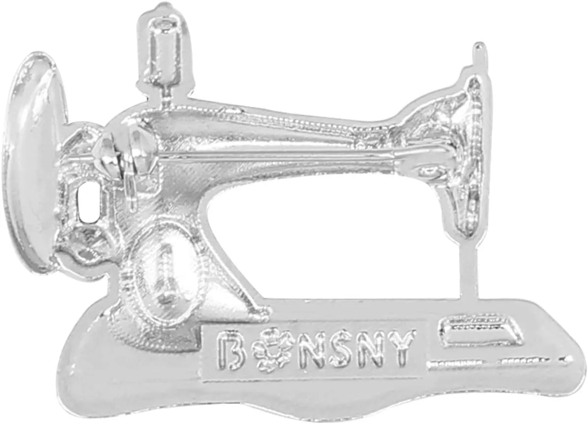 Bonsny Enamel Alloy Rhinestone Sewing Machine Brooches Pin Jewelry For Women Girls Novelty Gift Charms