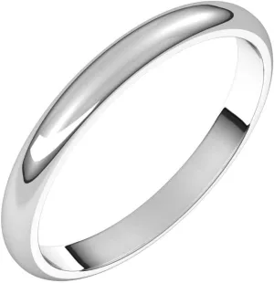Bonyak Jewelry Platinum 2.5mm Half Round Band Unique, Size 7