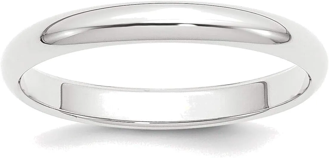 Bonyak Jewelry Platinum 3mm Half Round Wedding Band Size 7 Intricate