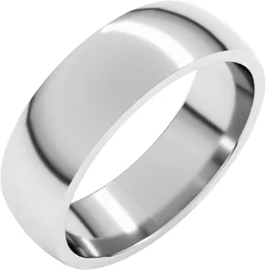 Bonyak Jewelry Platinum 6mm Half Round Comfort Fit Light Band Luxurious, Size 11