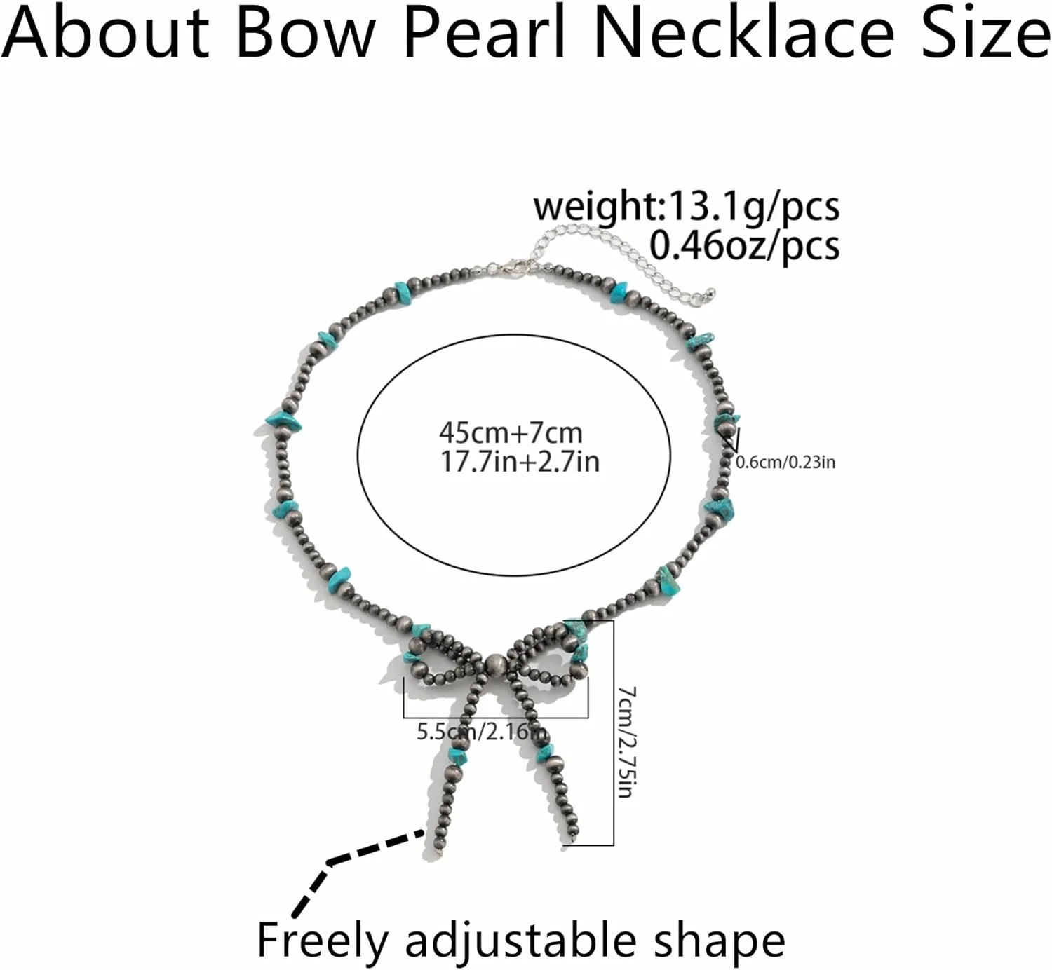 Bow Navajo Pearl Necklaces for Women Navajo Pearl Layered Necklace Pearl Bow Necklace Turquoise Beaded Western Jewelry