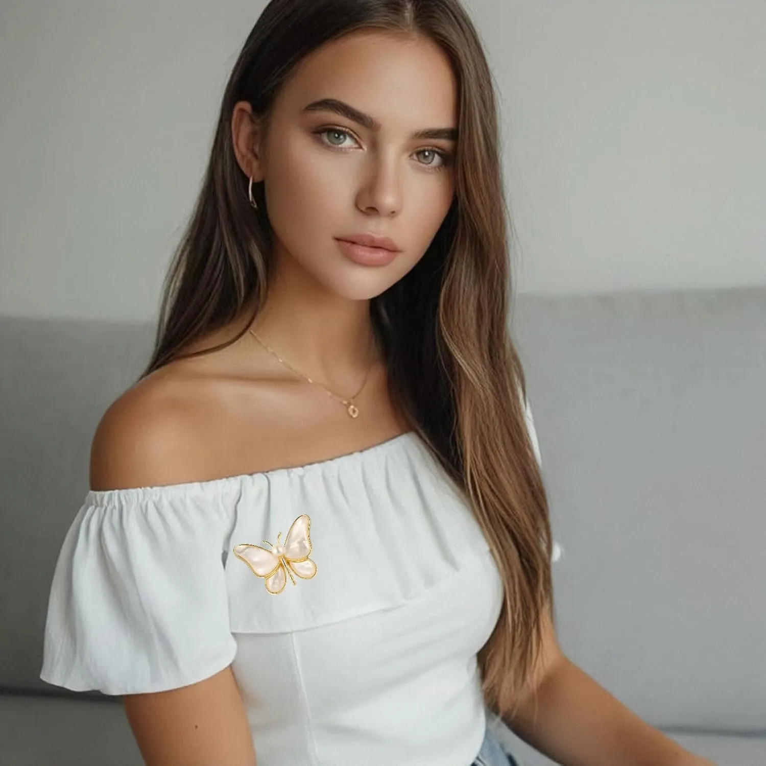 brooches for women, la luen Bow Brooch Pins Sweater Shawl Clips Faux Pearl Brooch Pins for Women