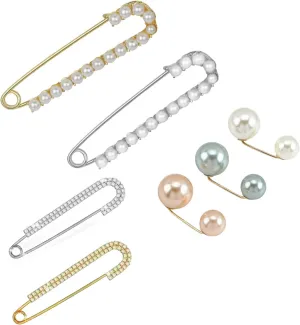 brooches for women, la luen Bow Brooch Pins Sweater Shawl Clips Faux Pearl Brooch Pins for Women