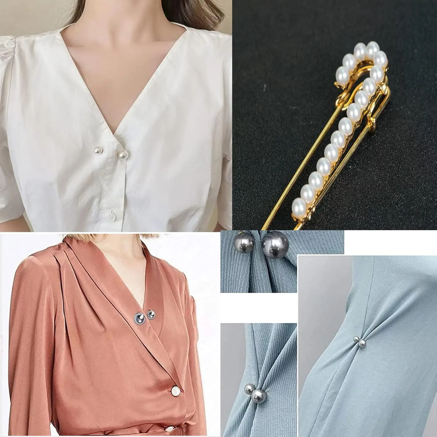 brooches for women, la luen Bow Brooch Pins Sweater Shawl Clips Faux Pearl Brooch Pins for Women