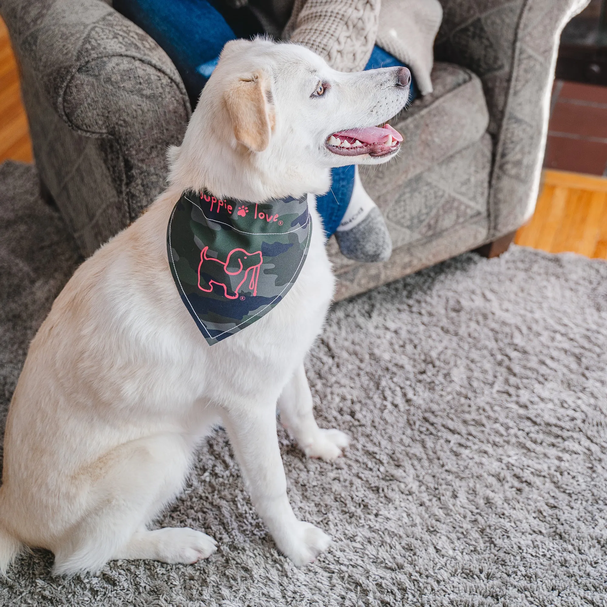 Camo 12" x 8" Canvas Slip on Pet Bandana
